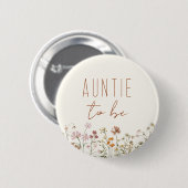 Tante om Wildflower Baby shower te zijn Ronde Button 5,7 Cm (Voorkant /achterkant)