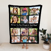 Tante Oom 12 Fotocollage Zwart Fleece Deken