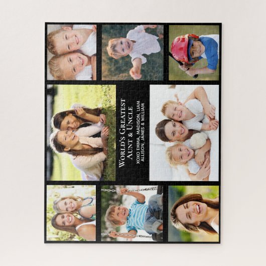 Tante Oom 8 Fotocollage Legpuzzel (Verticaal)