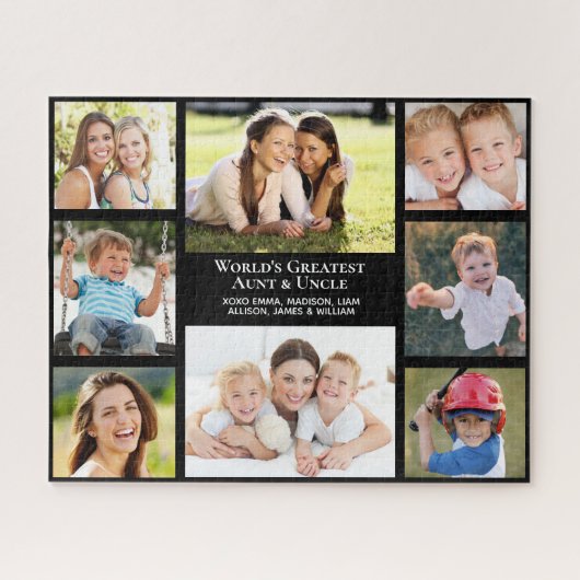 Tante Oom 8 Fotocollage Legpuzzel (Horizontaal)