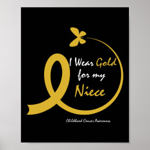 Tante Oom Draag Goud Voor Mijn Niece Kinderkanker Poster