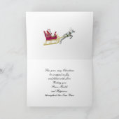 Tante & oom, een gouden en rode effect kerstkaart feestdagen kaart (Binnen)