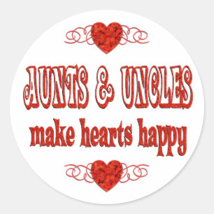 Tante & Oom Harten Ronde Sticker