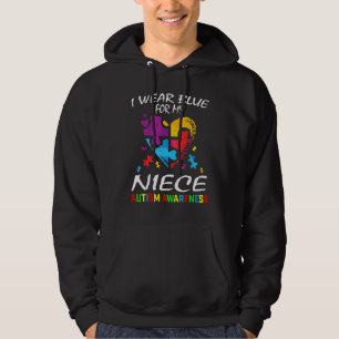 Tante oom ik Draag blauw voor mijn nicht autisme. Hoodie