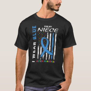 Tante oom ik Draag blauw voor mijn nicht autisme. T-shirt
