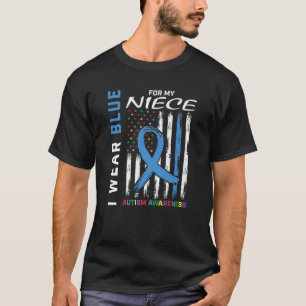 Tante oom ik Draag blauw voor mijn nicht autisme. T-shirt