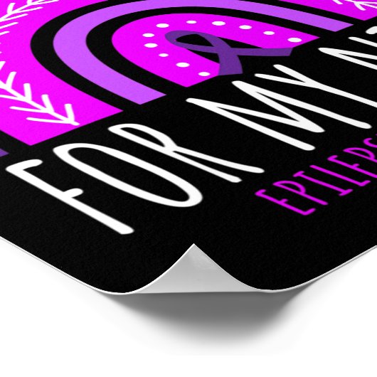 Tante Oom Ik Draag Paarse voor mijn nichtje epilep Poster (Hoek)