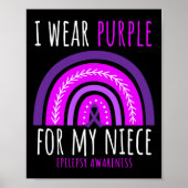 Tante Oom Ik Draag Paarse voor mijn nichtje epilep Poster (Voorkant)