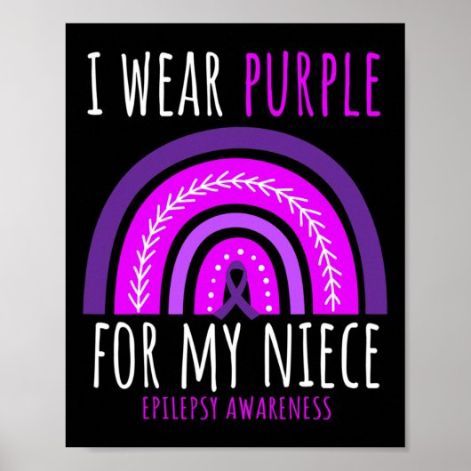 Tante Oom Ik Draag Paarse voor mijn nichtje epilep Poster (Voorkant)