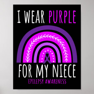 Tante Oom Ik Draag Paarse voor mijn nichtje epilep Poster