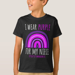 Tante Oom Ik Draag Paarse voor mijn nichtje epilep T-shirt