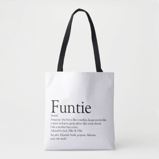Tante, Oom, Oom Definition Modern Pret Tote Bag (Voorkant)