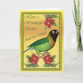 Tante & Oom Pasen kaart met Black Cheeked Lovebi (Voorkant)