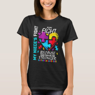 Tante Oom Puzzel Hart Blauwe Strijder Niece Autism T-shirt