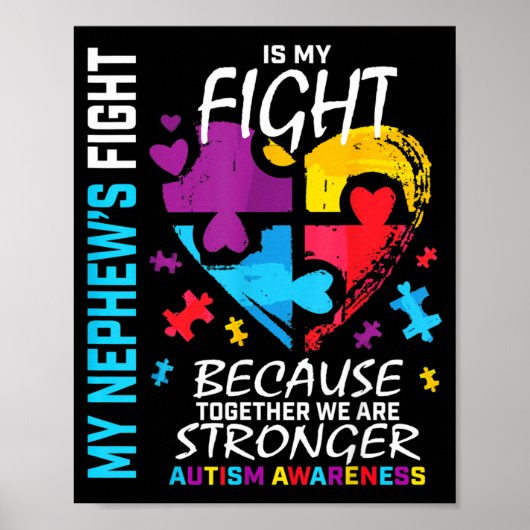 Tante Oom Puzzel Hart Blauwe Vechtende Neef Au Poster (Voorkant)