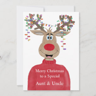 Tante & Oom Rendier Kerst Feestdagenkaart