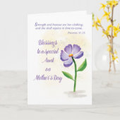 Tante op Moederdag Blessenaar Violet Flower Kaart (Gele Bloem)