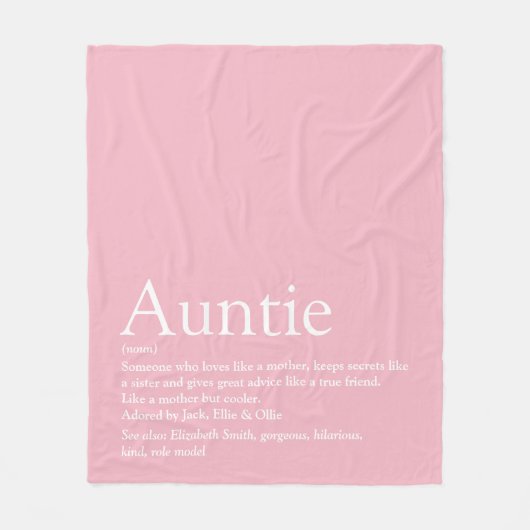 Tante Opoe Citaat Meisje Roze Modern Leuk Vetgaaf Fleece Deken (Voorkant)