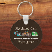 Tante Outswm Outbike Outrun Sleutelhanger Triathlo (Voorkant)