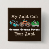 Tante Outswm Outbike Outrun Triathlon Button (Voorkant)