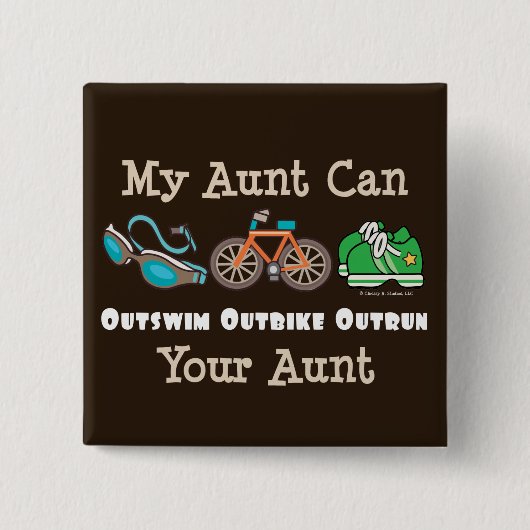 Tante Outswm Outbike Outrun Triathlon Button (Voorkant)