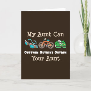 Tante Outswm Outbike Outrun Triathlon Note Card Kaart