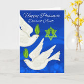 Tante, pascha duif en olijfblad kaart (Gele Bloem)