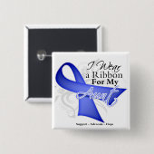 Tante Periwinkle Ribbon - Stomach Cancer Vierkante Button 5,1 Cm (Voorkant /achterkant)