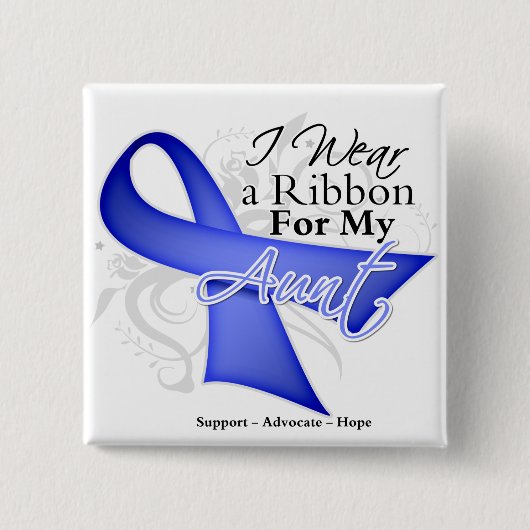 Tante Periwinkle Ribbon - Stomach Cancer Vierkante Button 5,1 Cm (Voorkant)