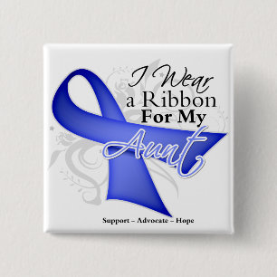 Tante Periwinkle Ribbon - Stomach Cancer Vierkante Button 5,1 Cm