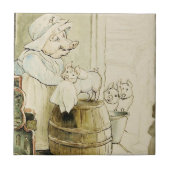 Tante Pettitoes en drie biggen van Beatrix Potter Tegeltje (Voorkant)