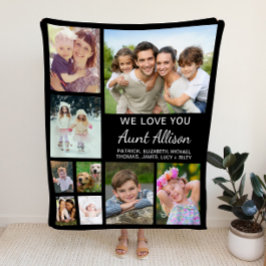 Tante Photo Collage Black Fleece Deken