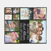 Tante Photo Collage Black Fleece Deken (Voorkant (Horizontaal))