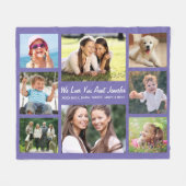 Tante Photo Collage Paars Fleece Deken (Voorkant (Horizontaal))