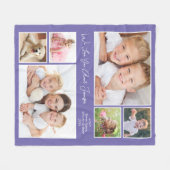 Tante Photo Collage Paars Fleece Deken (Voorkant (Horizontaal))
