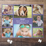 Tante Photo Collage Paars Legpuzzel<br><div class="desc">Geef 's werelds beste tante een leuke, aangepaste foto-collage-puzzel die ze jarenlang zal koesteren en waarderen. Je kunt je personaliseren met acht familiefoto's van nichtjes, neefjes, andere familieleden, huisdieren, enz., je kunt de uitdrukking "Beste tante Ever" aanpassen en of ze "tante", "tante", "Tia" enz. wordt genoemd, en haar nichtjes- en...</div>