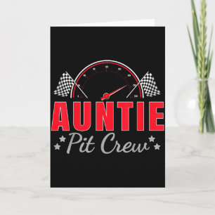 Tante Pit Crew Raceauto Coureur Verjaardagsfeestje Kaart