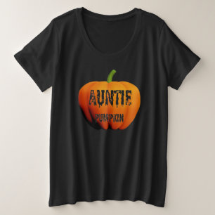 Tante Pompoen Halloween Ontwerp Grote Maat T-shirt