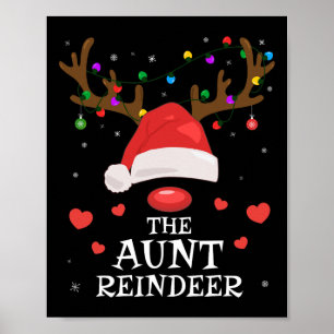 Tante rendieren familie bijpassende Kerstmis tante Poster