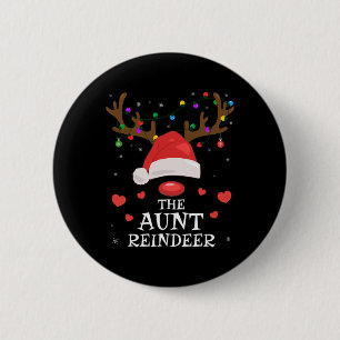 Tante rendieren familie bijpassende Kerstmis tante Ronde Button 5,7 Cm