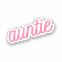 Tante | Roze Cursieve Tante Oom Tante Schattig Lie Sticker