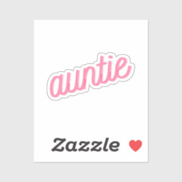 Tante | Roze Cursieve Tante Oom Tante Schattig Lie Sticker
