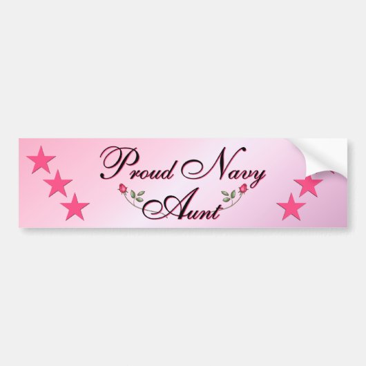 Tante roze en rode marine bumpersticker (Voorkant)