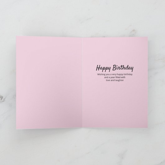 Tante roze geel gepersonaliseerde bloemen verjaard kaart (Binnen)