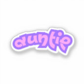 tante | Roze Paarse Tante Bubble Letters Sticker (Voorkant)