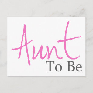 Tante (roze script) briefkaart
