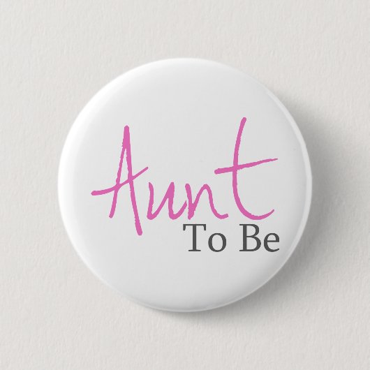 Tante (roze script) ronde button 5,7 cm (Voorkant)