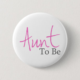 Tante (roze script) ronde button 5,7 cm