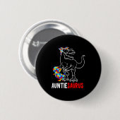 Tante-saurus T Rex Dinosaur Autisme Bewustzijn Tan Ronde Button 5,7 Cm (Voorkant /achterkant)