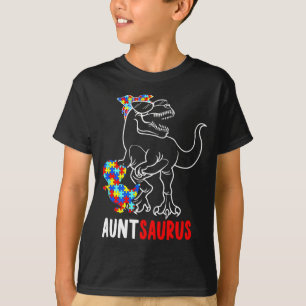 Tante-saurus T Rex Dinosaur Autisme Bewustzijn Tan T-shirt